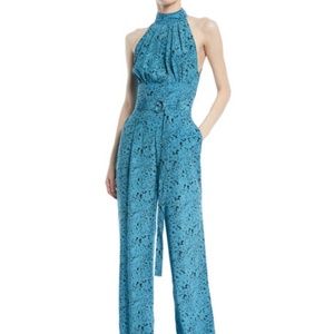 Diane Von Furstenberg Blue Silk Onesie/Jumpsuit, Small/2
